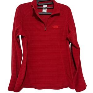 The North Face Womens Red Fleece Quarter Zip Medium Polartec Gorpcore Outdoors